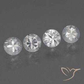 1.72 ctw White Sapphire Stones, Natural Sapphire in Diamond-Cut Shape for Sale