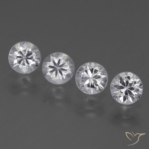 1.62ctw Natural White Sapphire, Round, VVS-VS