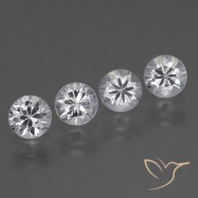 1.62 ctw White Sapphire Stones, Natural Sapphire in Diamond-Cut Shape for Sale