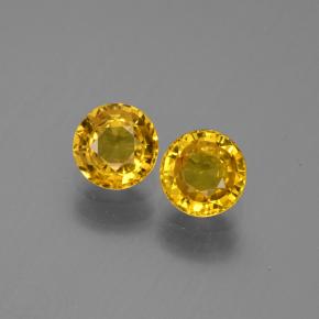 Deep Yellow Sapphire Gem - 0.6ct Round Facet (ID: 445383)