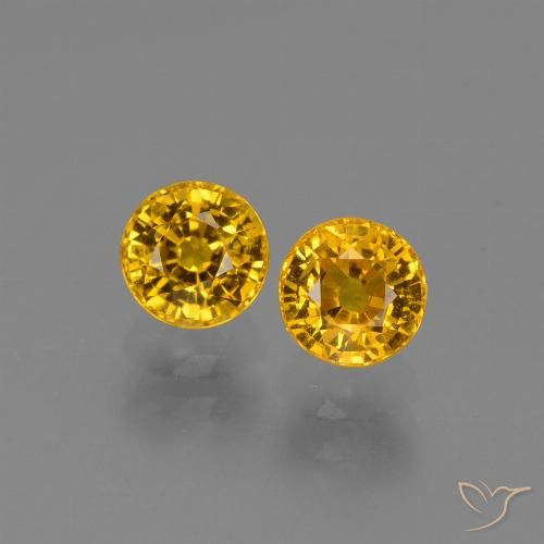 1.56ctw Natural Medium Orange Sapphire, Round, VS