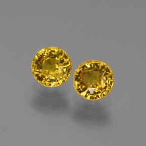Honey Yellow Sapphire Gem - 0.7ct Round Facet (ID: 445391)