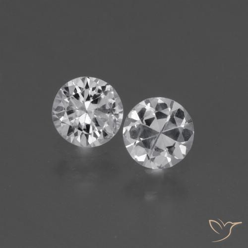 0.76 ct White Sapphire, 4.5 mm Diamond Cut From Madagascar, Photo A