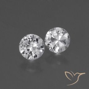 0.76 ctw White Sapphire Stones, Natural Sapphire in Diamond-Cut Shape for Sale