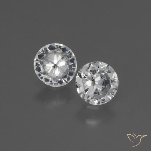 0.69 ct White Sapphire, 4.5 mm Diamond Cut From Madagascar, Photo A