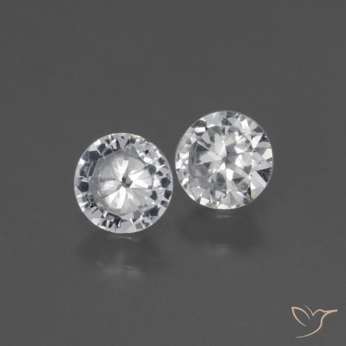 0.69 ctw White Sapphire Stones, Natural Sapphire in Diamond-Cut Shape for Sale