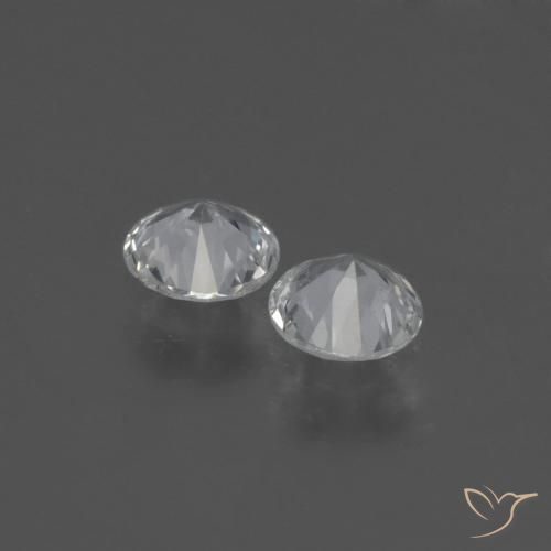 Sapphire Gemstones in 4.5 mm (calibrated) Size for Sale, Sapphire Stones in Clear White Color