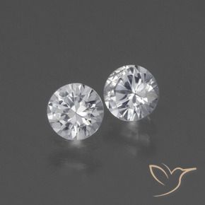 0.77 ctw White Sapphire Stones, Natural Sapphire in Diamond-Cut Shape for Sale