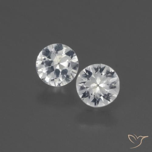 0.73 ct White Sapphire, 4.5 mm Diamond Cut From Madagascar, Photo A