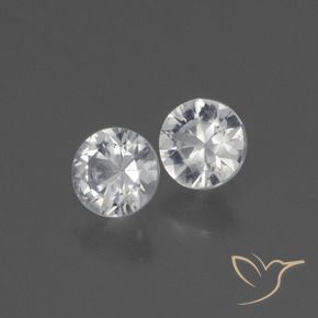 0.73 ctw White Sapphire Stones, Natural Sapphire in Diamond-Cut Shape for Sale