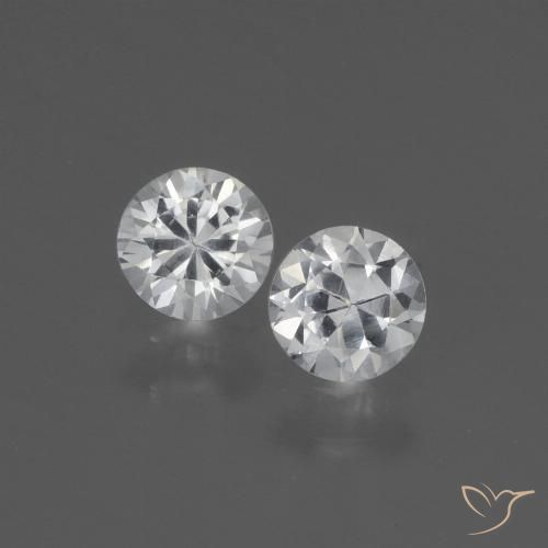 0.77ctw Natural White Sapphire, Round, VVS-VS