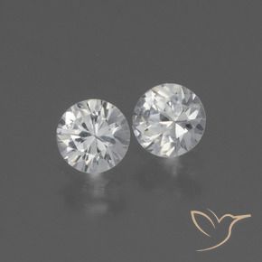 0.77 ctw White Sapphire Stones, Natural Sapphire in Diamond-Cut Shape for Sale