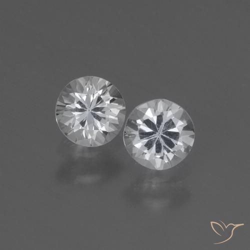 0.89ctw Natural White Sapphire, Round, VVS-VS
