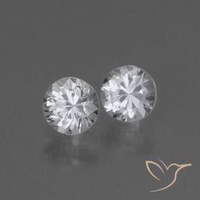 0.89 ctw White Sapphire Stones, Natural Sapphire in Diamond-Cut Shape for Sale