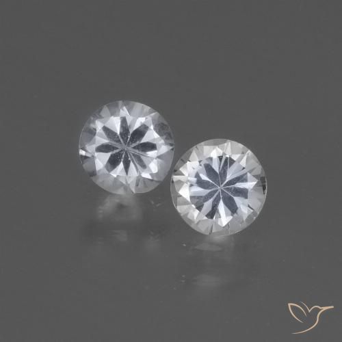 Saphir blanc en vrac de 0,76 ct, taille diamant de 4,4 mm de Madagascar, Photo A