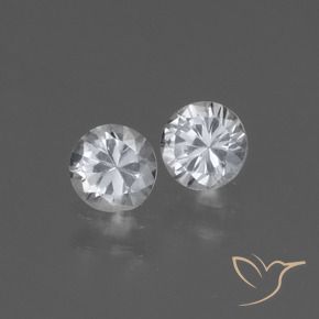 0.76 ctw White Sapphire Stones, Natural Sapphire in Diamond-Cut Shape for Sale