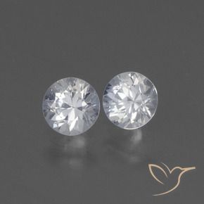 0.88 ctw White Sapphire Stones, Natural Sapphire in Diamond-Cut Shape for Sale