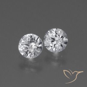 0.81 ctw White Sapphire Stones, Natural Sapphire in Diamond-Cut Shape for Sale