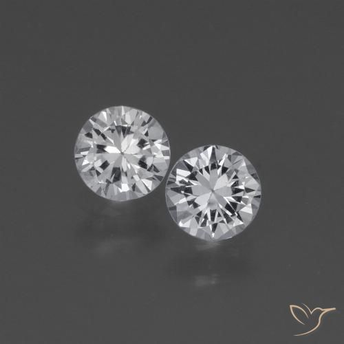 Saphir blanc en vrac de 0,76 ct, taille diamant de 4,4 mm de Madagascar, Photo A