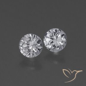 0.76 ctw White Sapphire Stones, Natural Sapphire in Diamond-Cut Shape for Sale