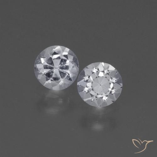 0.83ctw Natural White Sapphire, Round, VVS-VS