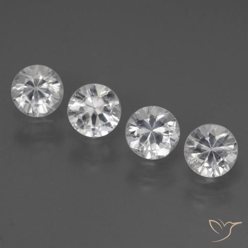 1.68 ct Loose White Sapphire, 4.5 mm Diamond Cut From Madagascar, Photo A