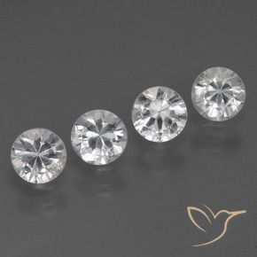 1.68 ctw White Sapphire Stones, Natural Sapphire in Diamond-Cut Shape for Sale