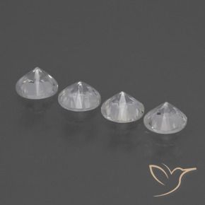 Sapphire Gemstones in 4.5 mm (calibrated) Size for Sale, Sapphire Stones in Clear White Color