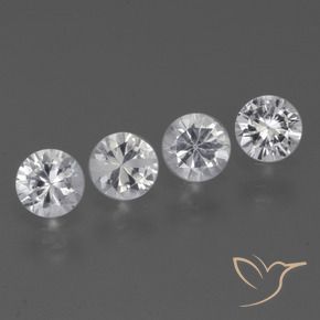 1.42 ctw White Sapphire Stones, Natural Sapphire in Diamond-Cut Shape for Sale