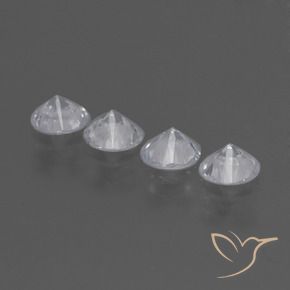 Sapphire Gemstones in 4.5 mm (calibrated) Size for Sale, Sapphire Stones in Clear White Color