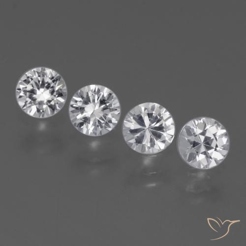 1.50ctw Natural Clear White Sapphire, Round, VVS-VS