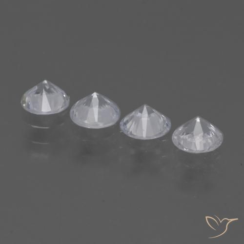 Sapphire Gemstones in 4.5 mm (calibrated) Size for Sale, Sapphire Stones in Clear White Color