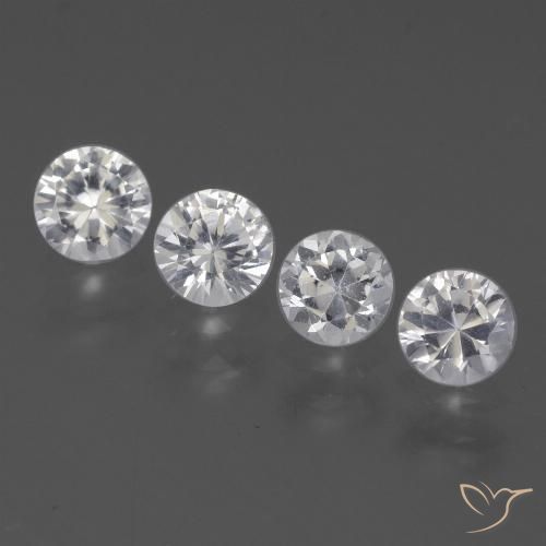 1.74ctw Natural White Sapphire, Round, VVS-VS