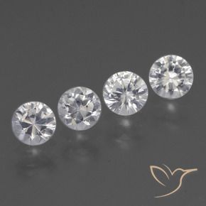 1.74 ctw White Sapphire Stones, Natural Sapphire in Diamond-Cut Shape for Sale