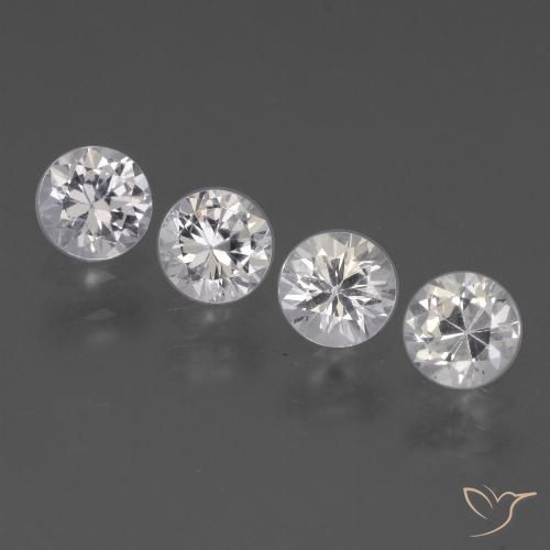 1.60ctw Natural White Sapphire, Round, VVS-VS