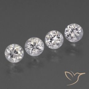 1.60 ctw White Sapphire Stones, Natural Sapphire in Diamond-Cut Shape for Sale