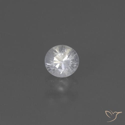Zafiro blanco suelto de 0,48 quilates, talla de diamante de 4,4 mm de Madagascar, Photo A