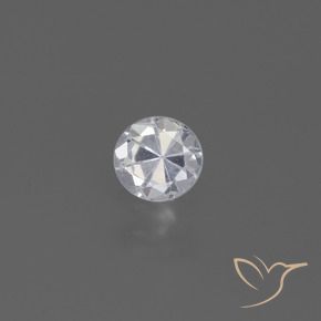 0.44 ct White Sapphire Stone, Natural Sapphire in Diamond-Cut Shape for Sale