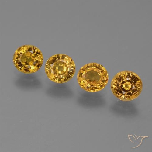 2.67ctw Natural Medium Orange-Gold Sapphire, Round, VVS-VS