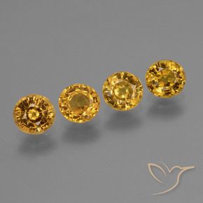 2.67 ctw Golden Sapphire Stones, Natural Sapphire in Round Facet Shape for Sale