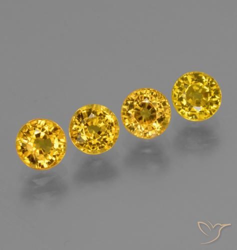 2.73 ctw Yellow Sapphire Stones, Natural Sapphire in Round Facet Shape for Sale