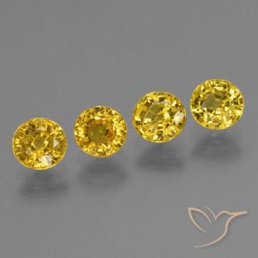 2.57 ctw Yellow Sapphire Stones, Natural Sapphire in Round Facet Shape for Sale