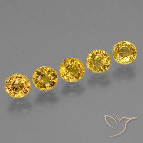 3.05 ctw Yellow Sapphire Stones, Natural Sapphire in Round Facet Shape for Sale