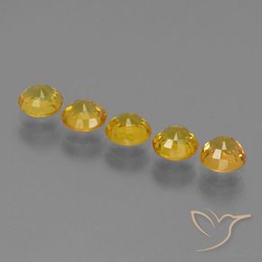 Sapphire Gemstones in 4.7 mm Size for Sale, Sapphire Stones in Deep Yellow Color