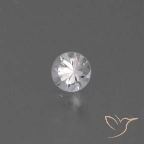 0.42 ct White Sapphire Stone, Natural Sapphire in Diamond-Cut Shape for Sale