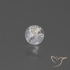 0.47 ct White Sapphire Stone, Natural Sapphire in Diamond-Cut Shape for Sale