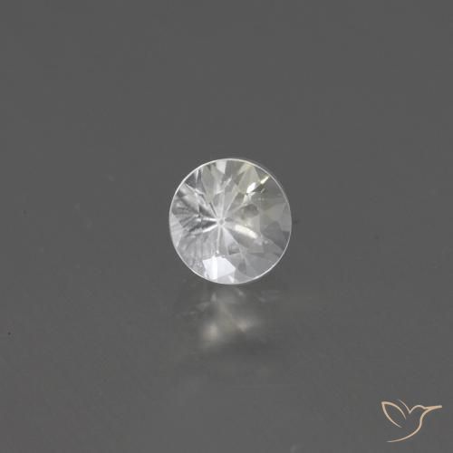 0.46 ct White Sapphire Stone, Natural Sapphire in Diamond-Cut Shape for Sale