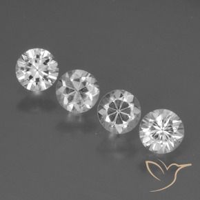 1.57 ctw White Sapphire Stones, Natural Sapphire in Diamond-Cut Shape for Sale