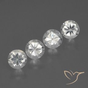 1.64 ctw White Sapphire Stones, Natural Sapphire in Diamond-Cut Shape for Sale