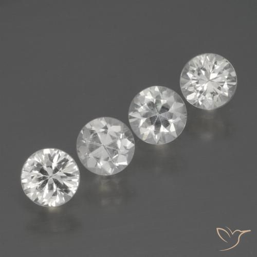 1.70ctw Natural White Sapphire, Round, VS